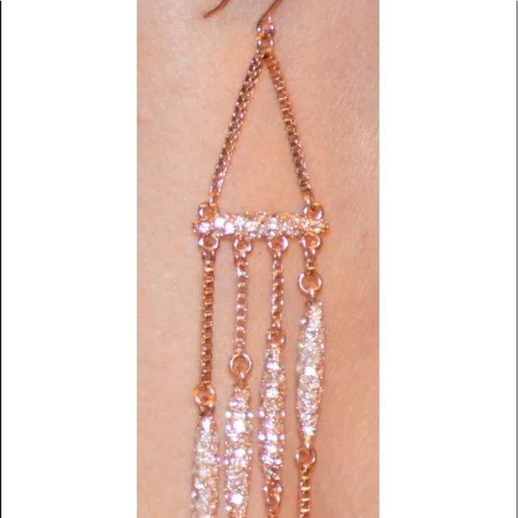 NWT Chain Fringe Rosegold Earrings Original $98. - Picture 2 of 10